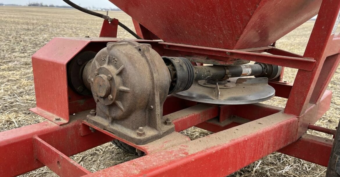 Przekładnia kątowa w rozrzutnik